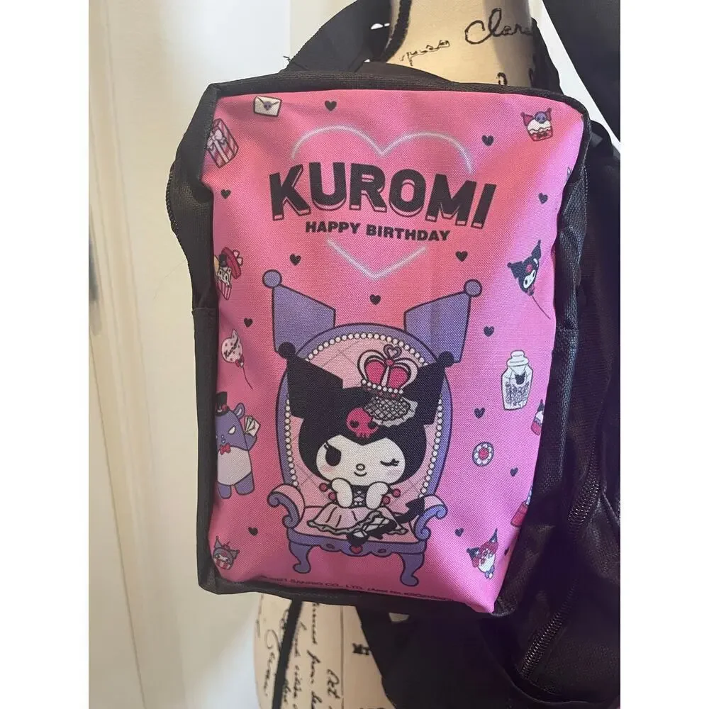 Sanrio Kuromi 3 Pieces  laptop backpack set crossbody bag/pencil bag kawaii Core